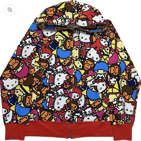 Bape X Hello Kitty, Digital Wardrobe, Hello Kitty Sanrio, Clothing Pieces, Cool Fits, Full Zip Hoodie, Zip Hoodie, Streetwear Fashion, Hello Kitty