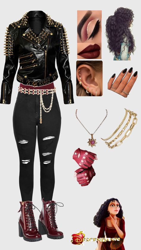 Descendants OC Descendants Clothes, Descendants Oc, Mother Gothel, Disney Descendants Movie, Goddess Outfit, Movie Inspired Outfits, Disney Inspired Fashion, Character Inspired Outfits, Disney Inspired Outfits