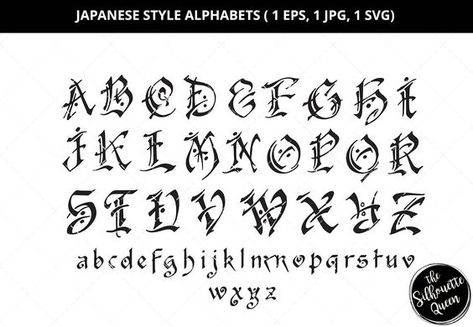 Japanese Style Alphabets, Calligraphy Svg, Capital Letter Svg, Small Letter Svg, Typography Svg, Decorative Alphabets, Cut Files for Circuit - Etsy Fonts for tattoos #fontsfortattoos tattoo #tattoo tattoos #tattoos fonts #fonts font #font 10.758 Alphabet Fonts Capital, Lettering Styles Alphabet Fonts, 11 11 Tattoos, Easy Lettering Styles, Unique Name Tattoos, 333 Tattoos, Vertical Tattoos, Portfolio Lettering, Number 13 Tattoos