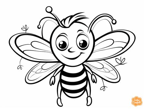 illustration of Fun honey bee coloring for kids Bee Coloring, Insect Coloring Pages, Bug Coloring Pages, Mandala Turtle, Bee Coloring Pages, Scene Princess, Ancient Myths, Online Coloring Pages, Steampunk Design