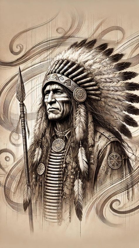 Step into the rich heritage of Native American culture with this high-quality digital artwork featuring a noble indigenous chief. This hand-drawn illustration showcases a traditional headdress, intricate beadwork, and symbolic tribal elements, creating an authentic and striking visual representation. Perfect as a mobile wallpaper or digital art print, this design captures the essence of history, honor, and strength. Ideal for history enthusiasts, collectors, and those who appreciate Native Ameri Vintage Aesthetics, Native American Culture, Drawn Illustration, American Culture, Visual Representation, Digital Art Print, Digital Art Prints, Mobile Wallpaper, Headdress