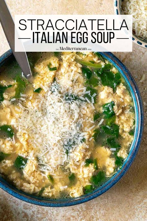 Stracciatella Soup Stratchatelli Soup, Stelline Recipes, Stelline Soup, Stracciatella Soup, Italian Soups, Mediterranean Soup, Soup Italian, Egg Soup, Italian Eggs