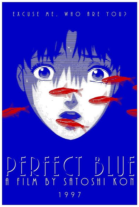 Perfect Blue Anime, Satoshi Kon, Perfect Blue, Japon Illustration, Cinema Posters, Blue Poster, Japanese Graphic Design, Anime Wall Art, Manga Covers