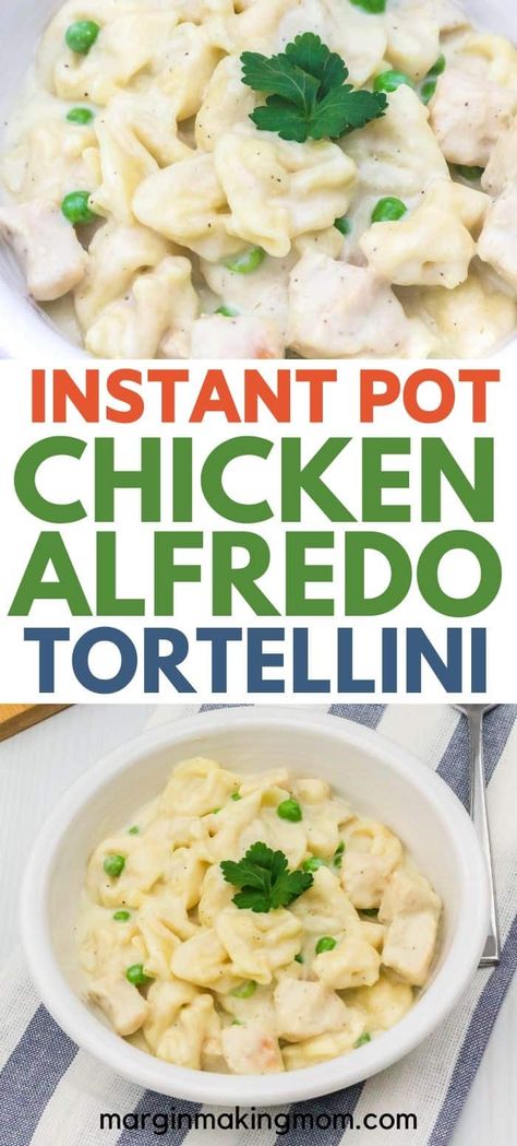 Did you know you can cook frozen tortellini in the Instant Pot? In this easy recipe, it's paired with a creamy alfredo sauce and chunks of chicken, making it a simple yet delicious Italian dinner! Chicken Tortellini Recipes Instant Pot, Instant Pot Tortellini Alfredo, Instant Pot Chicken Tortellini Alfredo, Instant Pot Chicken Tortellini, Instant Pot Tortellini, Frozen Tortellini, Alfredo With Chicken, How To Make Tortellini, Tortellini Alfredo