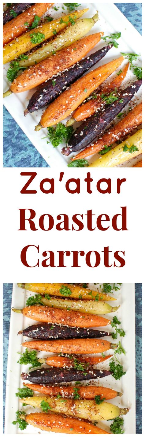 Za'atar Recipe, Roasting Carrots, Zatar Recipes, Zaatar Recipe, Veggie Side Dish Recipes, Easy Vegetable Side Dishes, Spiced Carrots, Healthy Vegetable Recipes, Za Atar