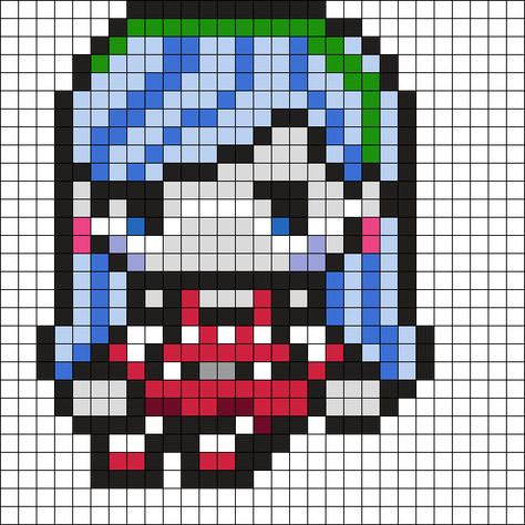 Ghoulia Perler Perler Bead Pattern | Bead Sprites | Characters Fuse Bead Patterns Pixel Art Grid Monster High, Monster Perler Bead Patterns, Monster High Kandi Pattern, Pixel Drawing Pattern, Perler Bead Patterns Monster High, Peeler Bead Patterns Ideas, 15x15 Pixel Art, Character Perler Bead Patterns, Cute Perler Patterns