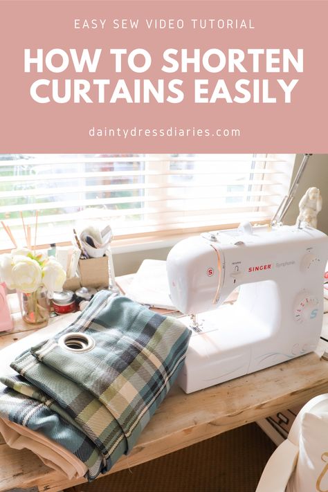 Curtains Too Long, Shorten Curtains, Hem Curtains, How To Hem Curtains, Dainty Dress, Layered Curtains, Ikea Curtains, Interior Decorating Tips, Sewing Alterations