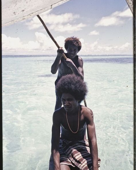 Men from Pere, Pondrilei & Kusanan seen paddling on a canoe near their home. Manus island, 1973. Papua New Guinea 🇵🇬, Pacific Islands 📸: [image via the USCD archives, Hutchkins collection] Pacific Islands, Photo Caption, New Guinea, African Men, Two Men, Papua New Guinea, Instagram Photo, On Instagram, Instagram