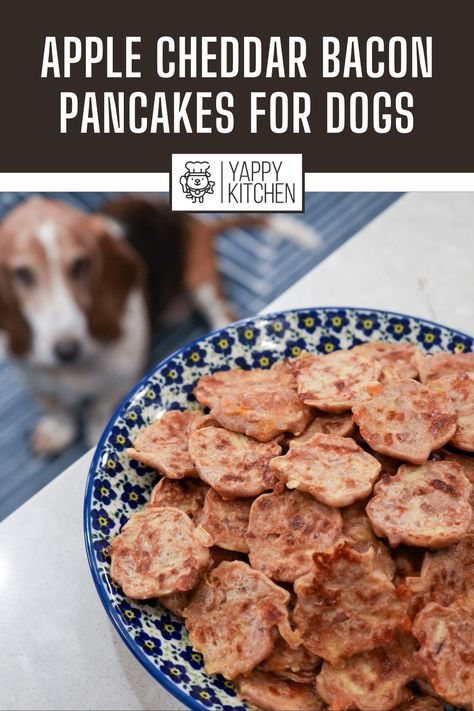 Dog Pancakes Recipes, Dog Pancakes, Pancakes For Dogs, Soft Snacks, Apple Cheddar, Bacon Pancakes, Easy Dog Treat Recipes, Pancakes And Bacon, Easy Dog Treats