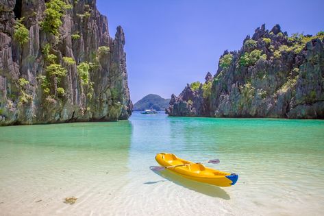 The ultimate activities when visiting El Nido, Philippines is to take island hopping tours to see the lagoons and coves in the area. We’ve compiled a list of our favorite spots to help you choose the best El Nido boat tour for you. | www.eatworktravel.com Travel Wishlist, Philippines Travel, Island Tour, Island Hopping, Boat Tours, Work Travel, Spot On, Surfboard, Pool Float