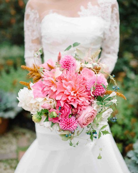 pink dahlia wedding bouquet Hot Pink Bouquet, Pink Rose Wedding Bouquet, Dahlia Wedding Bouquets, Dahlia Wedding, Pink Dahlias, Dahlias Wedding, Dahlia Bouquet, Pink Weddings, Winter Wedding Bouquet