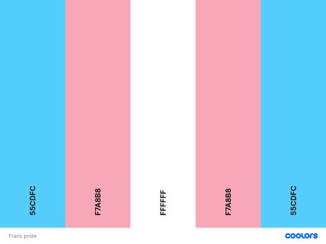 #trans #pride #flag #palette #hex Trans Flag Color Palette, Trans Color Palette, Trans Colors, Pride 2024, Pallet Flag, Flat Color Palette, Pro Create, Trans Pride Flag, Trans Flag