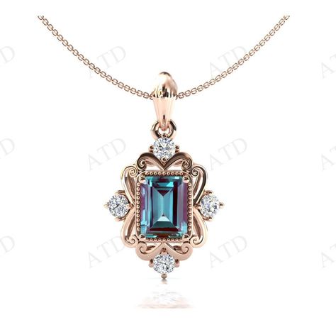 D E S C R I P T I O N  We are Glad To pay the attention for your welcome in our Store- ART DE TRIUMPH IN This Pendant is Made With a Emerald Cut Lab Alexandrite Gemstone and the rest accented stone in this Pendant., are the Moissanites to adorn the look of this beautiful Pendant.. Such a unique piece to wear occasionally or can be used regularly. Can be used to gift your loved ones, to make feel them feel special. MATERIAL AVAILABILITY- ( 925 Sterling Silver/ 14k solid gold(white gold / rose gol Ruby Ring Designs, Alexandrite Necklace, Wedding Pendant, Art Deco Pendant, Magical Jewelry, Peridot Ring, Classy Jewelry, Gemstone Necklace Pendant, Stylish Jewelry