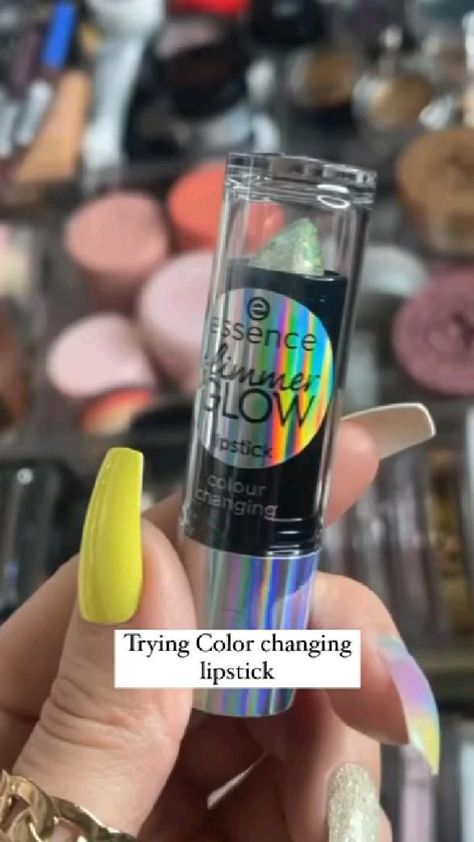 Color changing lipstick #drugstoremakeup #affordablemakeup #essencecosmetics #cheapmakeup #lipgloss Essence Color Changing Lipstick, Tar Lipstick, Color Changing Lip Gloss, Red Lipstick Quotes, Color Changing Lipstick, Diy Lipstick, Nyx Lipstick, Lipstick Art, Diy Lip Balm