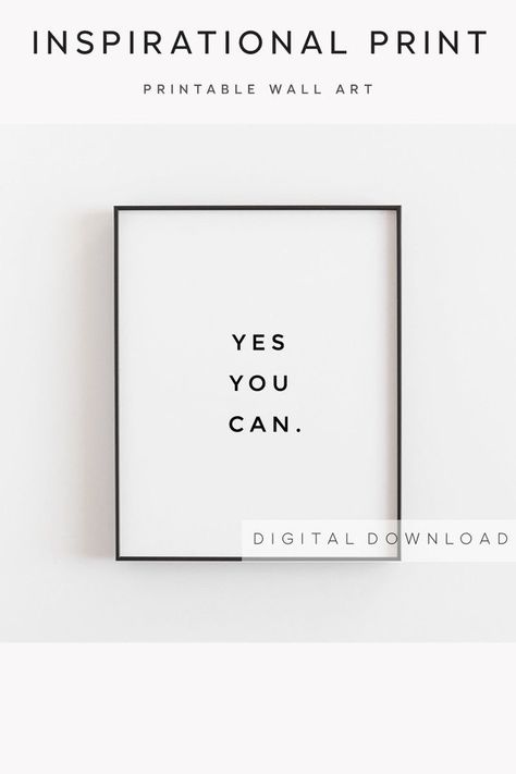 Inspirational Wall Art Office, Yes You Can, Affirmations Classroom, Learning Poster, Quote Positive, Home Gym Decor, Motivational Wall Decor, Classroom Signs, Living Room Prints