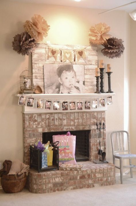 Mantel decorating is by far one of the most popular aspects of interior design and styling. Your fireplace mantel is possibly the most captivating area of a room. It can act as a centerpiece of any room and can also be decorated in a variety of different ways. #homedecor #interiordesign  #interiordesigner #homestyle #homedesign #decoration #fireplaces #birthdaymanteldecor Birthday Photo Displays, Pallet Pictures, Mantel Decorating Ideas, Mantel Decorating, Fireplace Mantle Decor, Fireplace Mantel Decor, Fireplace Mantel, Mantel Decorations, Fireplace Mantle