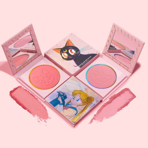 Anime Makeup Products, Makeup Products Eyeshadow Palette, Anime Makeup Palette, Makeup Products Eyeshadow, Sailor Moon Lipstick, Luna The Cat, Colourpop Hello Kitty, Sailor Moon Makeup Palette, Sailor Moon Colourpop