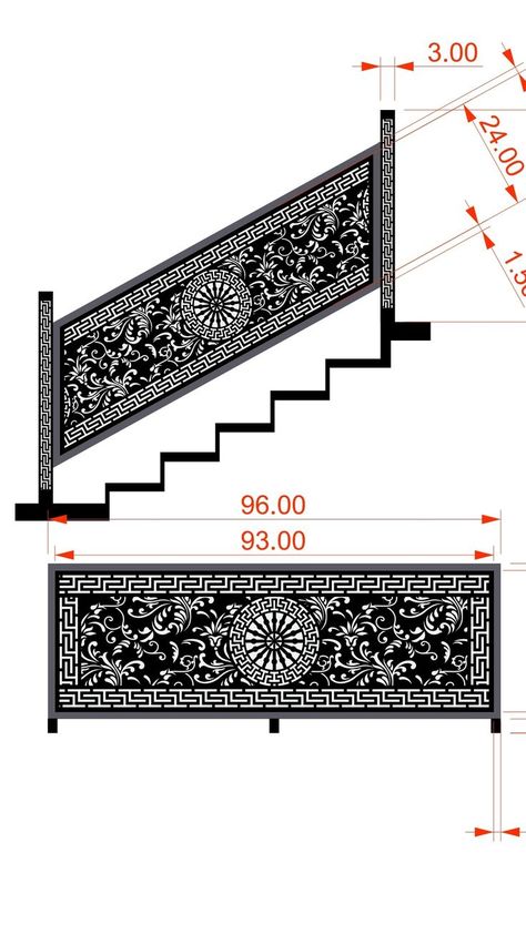 Cnc Grill Design, Stair Grill Design, Laser Cut Railing, Railings Design, Latest Gate Design, Home Window Grill Design, Gate Designs Modern, Iron Door Design, Grill Door Design