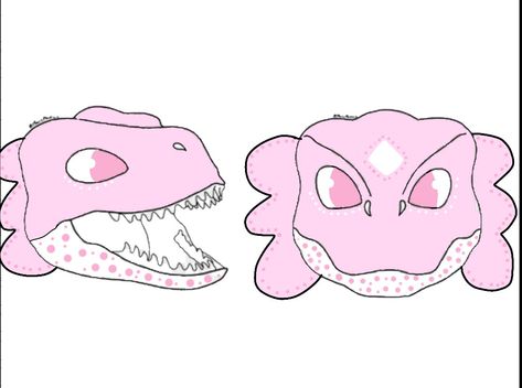 Pink Dino Mask Ideas, Dino Mask Designs, Dinomask Ideas, Dino Mask Ideas, Raptor Mask, Dino Mask Paint Ideas, Dino Masks, Dino Mask, Dinosaur Mask