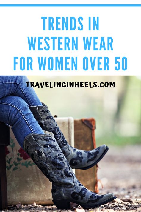 Trends in Western Wear for Women Over 50 #westernwear #styletrends #over50fashion #westernwearwomen Cowgirl Outfits For Older Women, Western Wear For Plus Size Women, Western Ladies Outfits, Over 50 Western Fashion, Outfits With Cowboy Boots For Women Over 50, Western Style Womens Clothing, Womens Western Wear Outfits, Western Style For Women Over 50, Plus Size Western Wear For Women