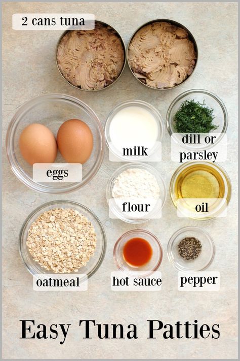 Turn a couple cans of tuna into these tasty little Tuna Patties. They're a great project to cook with kids or a quick and easy weeknight family dinner. Whip up the 3-ingredient tartar sauce and you'll have loads of delicious dipping fun. Tuna Patty Recipe Easy, Baked Tuna Patties, Quick Tartar Sauce, Tuna Meals, Canned Tuna Recipe, Tuna Patty, Tuna Patties Easy, Weeknight Family Dinner, Easy Tartar Sauce