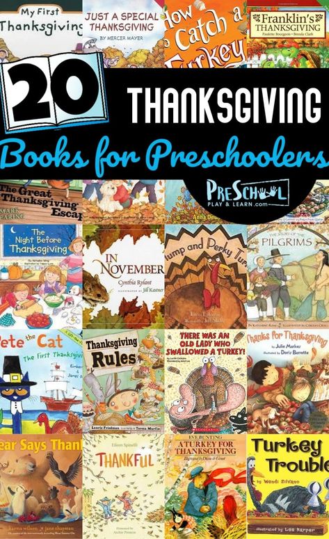 20 Thanksgiving Books for Preschoolers to read in November #thanksgiving #thanksgivingbooks #preschool Thanksgiving Arts And Crafts, Books For Preschoolers, Thanksgiving History, November Books, Thanksgiving Stories, Thanksgiving Books, Free Thanksgiving Printables, Thanksgiving Preschool, Thanksgiving Art