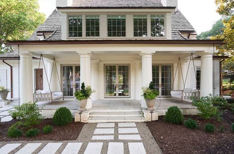 garrett p. nelson studio on Instagram: “Welcome to the weekend.... #garrettpnelsonstudio #creatinghome #luxuryhomes #customhomes #architecture #mbproductions #idecharlotte…” French Colonial Cottage, House Compound, Craftsman Bungalow Exterior, Low Country Homes, Porch Columns, Craftsman Bungalows, House Elevation, November 13, Dream House Exterior