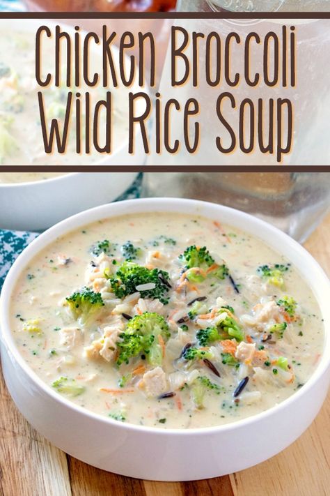 Chicken Broccoli and Wild Rice Soup makes for an easy family-pleasing recipe that is chock-full of delicious chicken, broccoli, and wild rice in a creamy broth! Rice Soups, Chicken Broccoli Soup, Wild Rice Soup Recipes, Kraft Foods, Keto Soups, Chicken Broccoli Rice, Rice Soup Recipes, Broccoli Soup Recipes, Broccoli Chicken