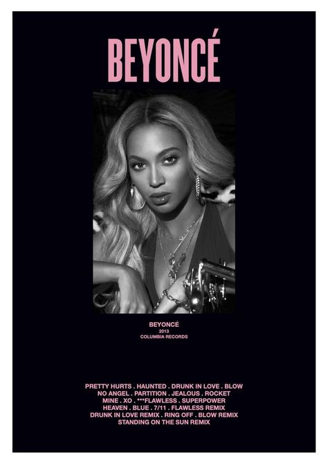 Beyonce Poster, Beyonce Nicki Minaj, Beyonce 2013, Beyonce Album, Pretty Hurts, Music Poster Design, Vintage Poster Design, Pop Posters, Drunk In Love