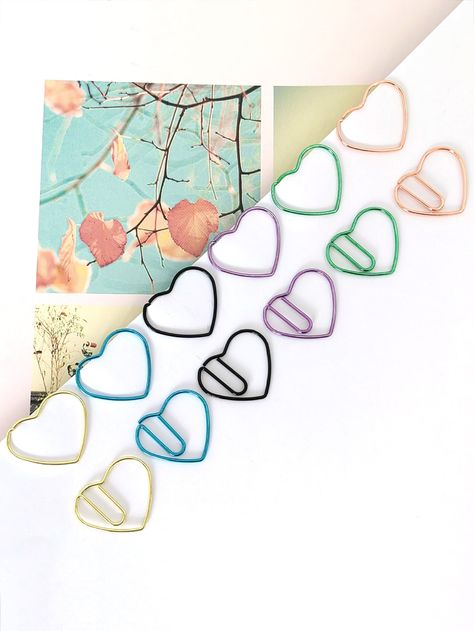 Paper Clip Heart, Heart Paper Clip, Binder Accessories, Gold Collar, Paper Hearts, Paper Clips, Desk Accessories, Paper Clip, Glow Up?