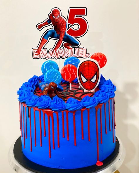 Boys Bday Cakes, Mac Cake, Spiderman Birthday Party Decorations, Spider Man Cake, Spiderman Cake Topper, Spiderman Birthday Cake, Marvel Birthday Party, Girls 3rd Birthday, Spiderman Birthday Party