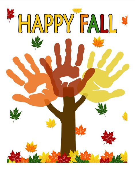 Use your babies handprints to create Fall art that doubles as home decor! Add a frame to this special keepsake to bring out every Fall! Kids Handprint Art, Fall Art Projects, Baby Handprint, Fall Art, Fall Crafts For Kids, Fall Activities, Handprint Art, Fall Is Here, Happy Fall Y'all