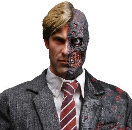 7. This batman villain, Two-Face, can be compared with John Howard Griffin in many aspects of their life. Two-Face was once a politician with a warm and sensible side that turned bad after the murder of his lover involving corruption. Like him, Griffin was uneducated in segregation and experienced it. During this time, he truly understood what it was like which changed him. Along with their characteristics, they both have two different faces: burned to unburned and white to black. Harvey Dent Two Face, Two Face Batman, Harvey Dent, Batman Toys, The Creeper, Comic Villains, Two Face, Best Superhero, Batman Begins