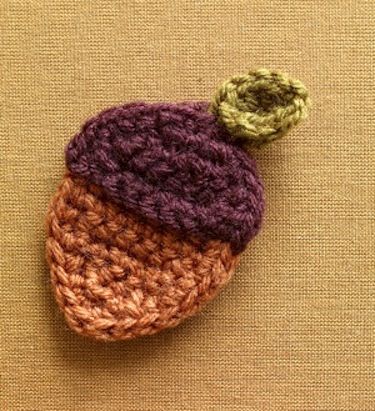 15 Free Fall Crochet Patterns Acorn Brooch, Free Form Crochet, Thanksgiving Crochet, Crochet Embellishments, Fall Crochet Patterns, Fall Crochet, Crochet Leaves, Crochet Fall, Holiday Crochet