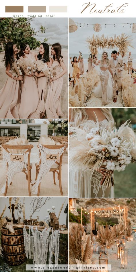 2023 Beach Wedding, Wedding Motif Color, Beach Wedding Colors Schemes, Destination Wedding Colors, Beach Wedding Pink, Bohemian Wedding Theme, Blue Beach Wedding, 2023 Beach, Aesthetic Styles