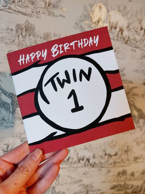 Fun twin birthday cards. Twin 1, twin 2 happy birthday cards Twin Birthday Card, Birthday Wishes For Twins Friends, Happy Birthday To Us Both Twins, Twins Birthday Invitation Card, Twins Cards Handmade, Birthday Cards For Twins, 2 Happy Birthday, Twin Humor, Brother Gifts