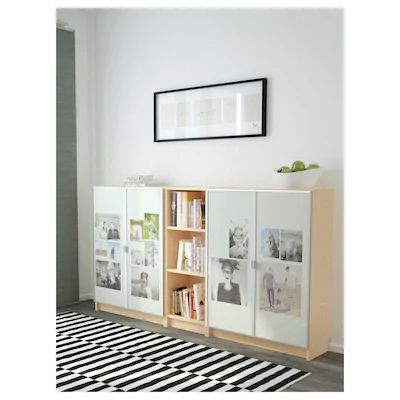 BILLY / MORLIDEN Bookcase, birch veneer, 78 3/4x11 3/4x41 3/4" - IKEA Bookcase Ikea, Billy Ikea, Bookcase White, Bookcase With Glass Doors, Narrow Shelves, Library Inspiration, Baby Storage, Office Life, Ikea Billy