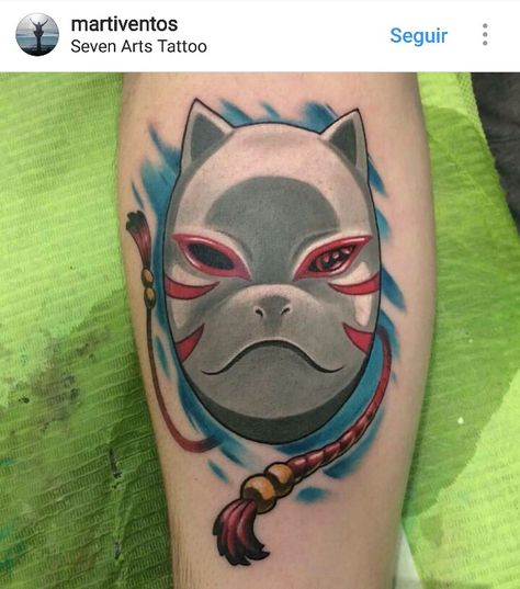 Anbu Kitsune Mask from Naruto Anbu Mask Tattoo, Anbu Mask Tattoos, Mascaras Anbu, Tight Tattoo, Kakashi Anbu Mask, Anbu Tattoo, Japanese Girl Tattoo, Kakashi Tattoo, Anbu Mask