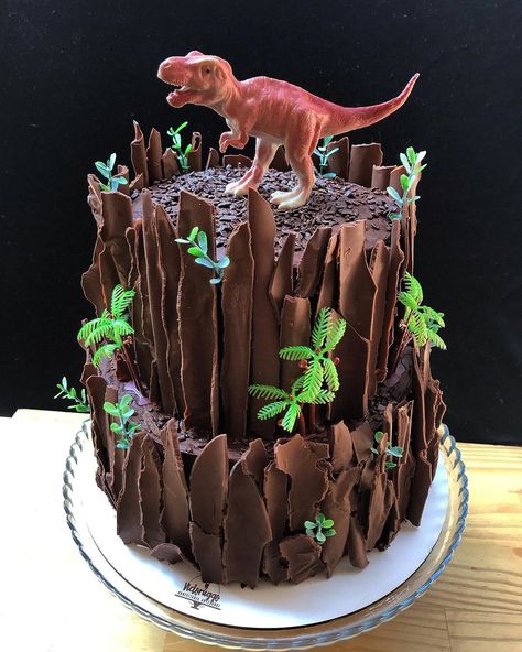 Dinosaur Cake Ideas, Dino Birthday Cake, T Rex Cake, Dino Cake, Dinosaur Birthday Cakes, Jungle Cake, Park Birthday, 4th Birthday Cakes, Dinosaur Themed Birthday Party