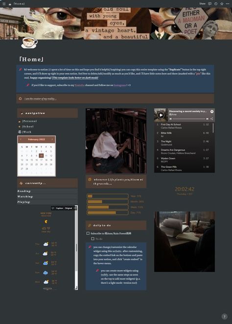 Dark Academia Notion Template Dark Academia Notion Template, Dark Academia Aesthetic Tumblr, Dark Academia Notes, Dark Academia Notion, Dark Academia Activities, Academia Notion, Dark Academia Study, Notion Template Ideas, School Planner Template