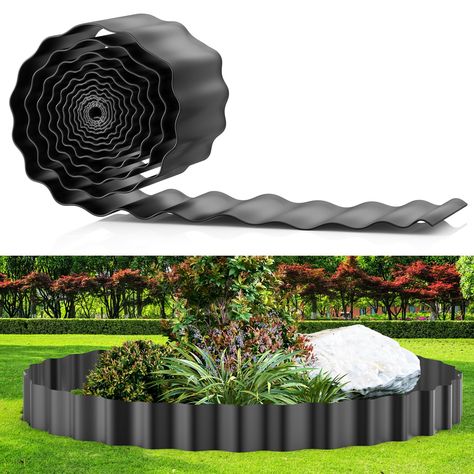 PRICES MAY VARY. 【FLEXIBLE DESIGN】- Our galvanized steel landscape edging is flexible enough to be shaped and bent to suit your unique garden layout, such as arcs, ovals, circles, hearts and so on, to create your dream garden boundary! 【WEATHER RESISTANCE】- More stable than wood or plastic landscaping edging, this galvanized yard border is made to withstand extreme weather, Will not rot in wet weather conditions or break down from termites. 【CORRUGATED DESIGN】- This metal landscape edging lets y Diy Raised Flower Bed, Garden Boundary, Steel Landscape Edging, Landscaping Edging, Steel Edging Landscape, Metal Garden Edging, Metal Landscape Edging, Yard Edging, Raised Flower Bed