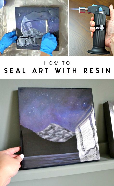 This post is part of a 3-part series where I'm sharing my full process of creating, sealing, and framing an acrylic art piece. Catch part 1 — my painting tutorial — here. And now, onto sealing this canvas with epoxy resin to get a clear, glossy finish that protects! via @uglyducklingDIY Ideas For Resin, Art With Resin, Resin Art Diy, Resin Art Canvas, Frida Art, Resin Art Painting, Acrylic Pouring Art, Ugly Duckling, Epoxy Resin Art