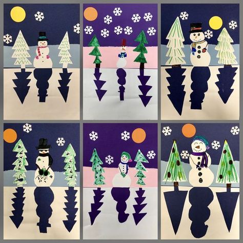 Arte Inverno - Il Forum di Maestra Sabry Notan Art Ideas Easy, Third Grade Christmas Crafts, Salt Dough Santa, January Art Projects For Kids, Santa Handprint, January Art, Winter Art Lesson, Christmas Art Projects, 2nd Grade Art