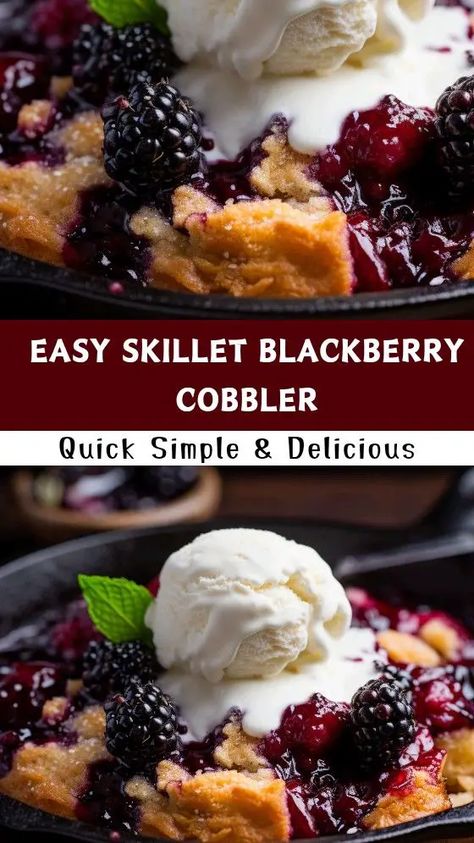 Easy Skillet Blackberry Cobbler Easy Skillet Blackberry Cobbler, Study Meals, Southern Blackberry Cobbler, Old Fashioned Blackberry Cobbler, Easy Blackberry Cobbler, Berry Cobbler Recipes, Blackberry Cobbler Recipe, Berry Cobbler, Blackberry Cobbler