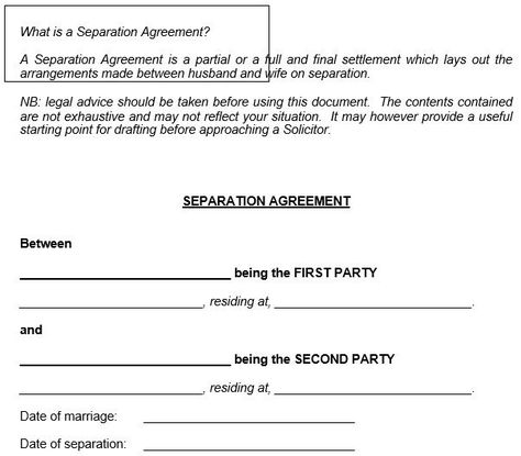 Separation Agreement Templates Separation Agreement Template, Legal Separation, Separation And Divorce, Letter Form, Legal Advice, The Help