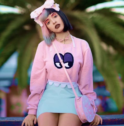 Melanie Martinez And Her Pastel Goth Fashion Freelee The Banana Girl, Melanie Martinez Style, Melanie Martinez Outfits, 15 Outfits, Pastel Skirt, 5 Outfits, Maia Mitchell, Goth Outfit, 30 Outfits