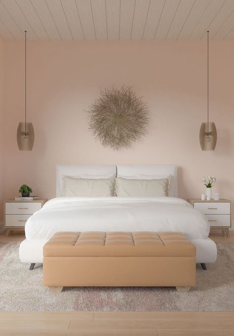 Soft and Soothing Bedroom Wall Color Ideas Light Coral Bedroom, Coral Bedroom Walls, Bedroom Wall Paint Colors, Light Pink Bedrooms, Best Wall Paint, Pink Accent Walls, Best Wall Colors, Pink Bedroom Walls, Coral Bedroom