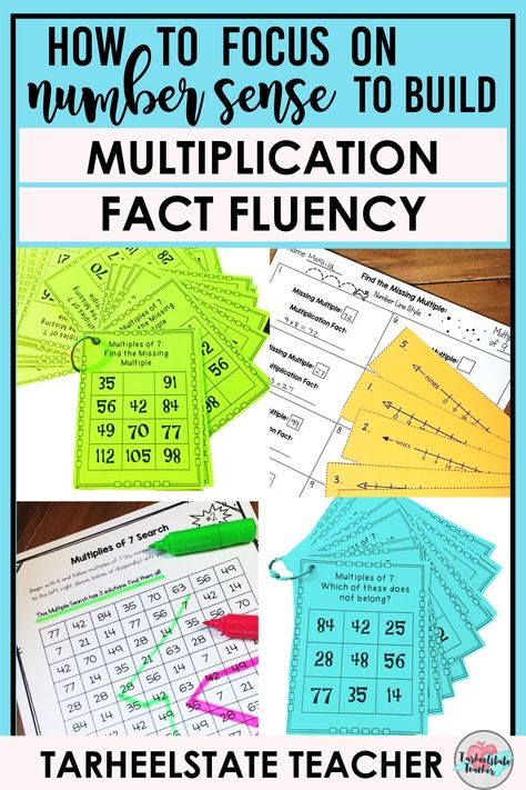 Routines for Developing Number Sense and Multiplication Fact Fluency Multiplication Fact Families, Memorizing Multiplication, Teaching Multiplication Facts, Fact Families Multiplication, Fact Fluency Games, Multiplication Fact Fluency, Multiplication Fluency, Number Sense Activities, Math Fluency