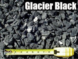 Black Stone Landscaping, Black Lava Rock Landscape, Basalt Rock Landscaping, Black Landscape Rock, Dark Landscape Rock, Black Basalt Gravel, Tan Stone, Landscaping Around House, Stone Landscaping