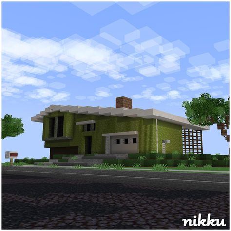 Lime Mid Century Estate 💚🏡 be sure to like, comment, and share with a friend who likes minecraft! - 🔦Shaders: Complimentary 🔧Built on: play.bakery.builders - #minecraft #mcpe #minecraftart #minecraftbuild #mcbuilds #minecraftbuilding #minecraftjava #minecraftarchitecture #minecraftonly #minecraftbuilds #minecraftideas #minecrafthouse #minecraftinspiration #minecrafthouses #minecraftcreations #minecraftbuilder #ghibli #ghibliart #studioghibli Minecraft 80s Build, Mid Century Minecraft, Mid Century Minecraft House, Toolsmith House Minecraft, Weaponsmith House Minecraft, Minecraft Weaponsmith House, Minecraft City Buildings, Minecraft City, Games Images